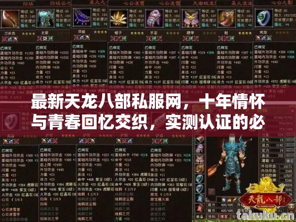 最新天龙八部私服网，十年情怀与青春回忆交织，实测认证的必看指南！天龙私服