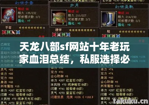 天龙八部sf网站十年老玩家血泪总结图片