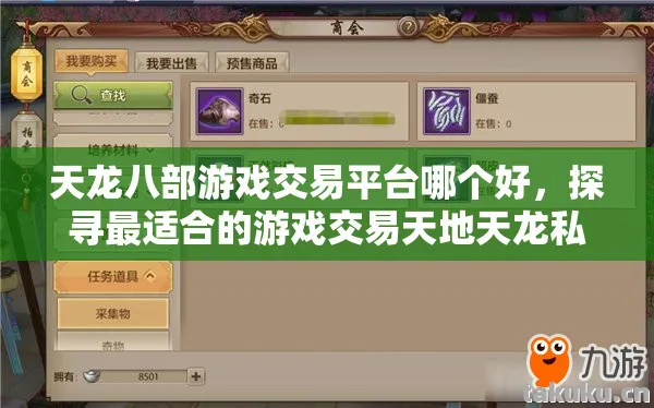 天龙八部游戏交易平台哪个好，探寻最适合的游戏交易天地天龙私服