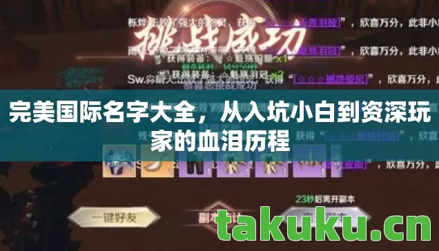 完美国际名字大全，从入坑小白到资深玩家的血泪历程