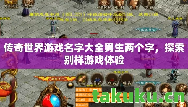 传奇世界游戏名字大全男生两个字图片