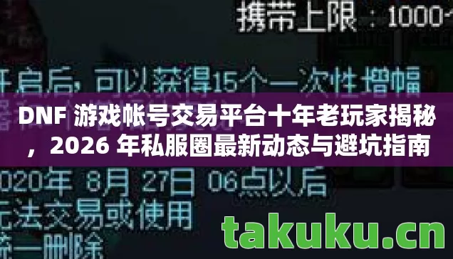 DNF 游戏帐号交易平台十年老玩家揭秘图片