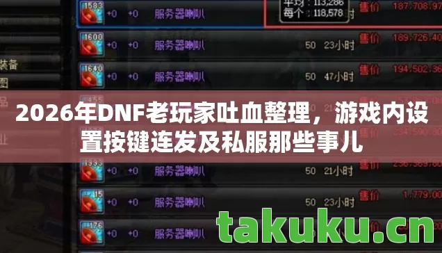 2026年DNF老玩家吐血整理,游戏内设置按键连发及私服那些事儿 2026年DNF老玩家吐血整理,游戏内设置按键连发及私服那些事儿