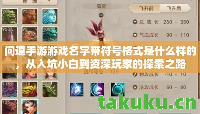 问道手游游戏名字带符号格式是什么样的，从入坑小白到资深玩家的探索之路