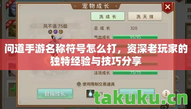 问道手游名称符号怎么打，资深老玩家的独特经验与技巧分享