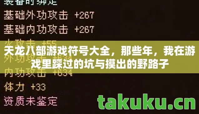 天龙八部游戏符号大全，那些年，我在游戏里踩过的坑与摸出的野路子