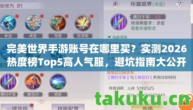 完美世界手游账号在哪里买？实测2026热度榜Top5高人气服，避坑指南大公开！