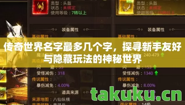 传奇世界名字最多几个字，探寻新手友好与隐藏玩法的神秘世界