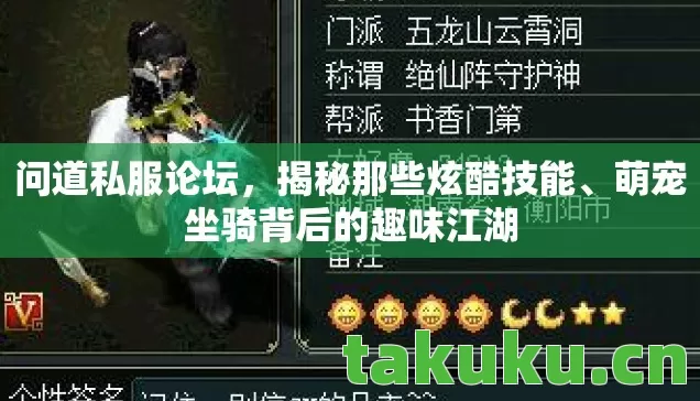 问道私服论坛，揭秘那些炫酷技能、萌宠坐骑背后的趣味江湖