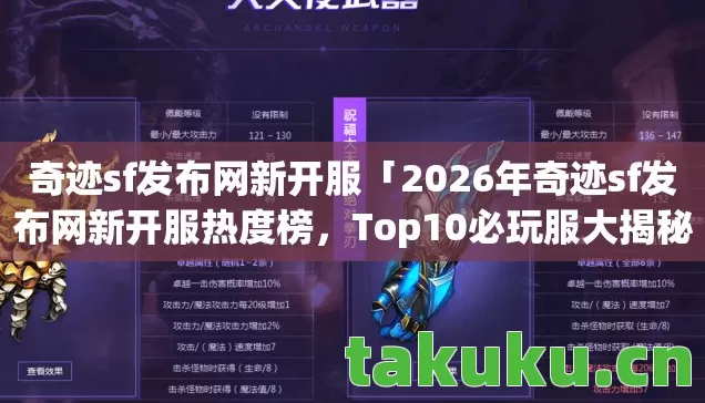 奇迹sf发布网新开服「2026年奇迹sf发布网新开服热度榜,Top10必玩服大揭秘,躲开80%新手坑」 奇迹sf发布网新开服「2026年奇迹sf发布网新开服热度榜,Top10必玩服大揭秘,躲开80%新手坑」