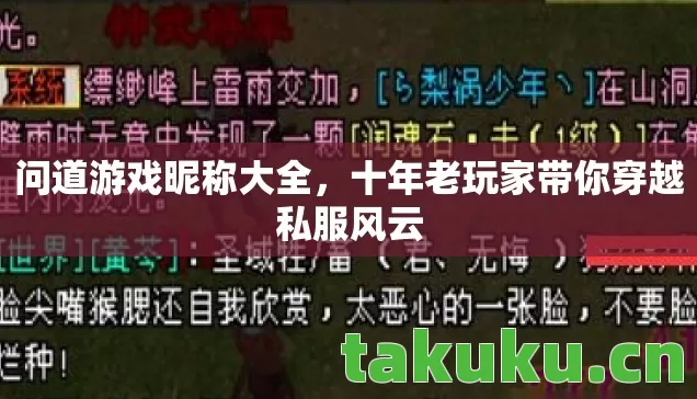 问道游戏昵称大全，十年老玩家带你穿越私服风云